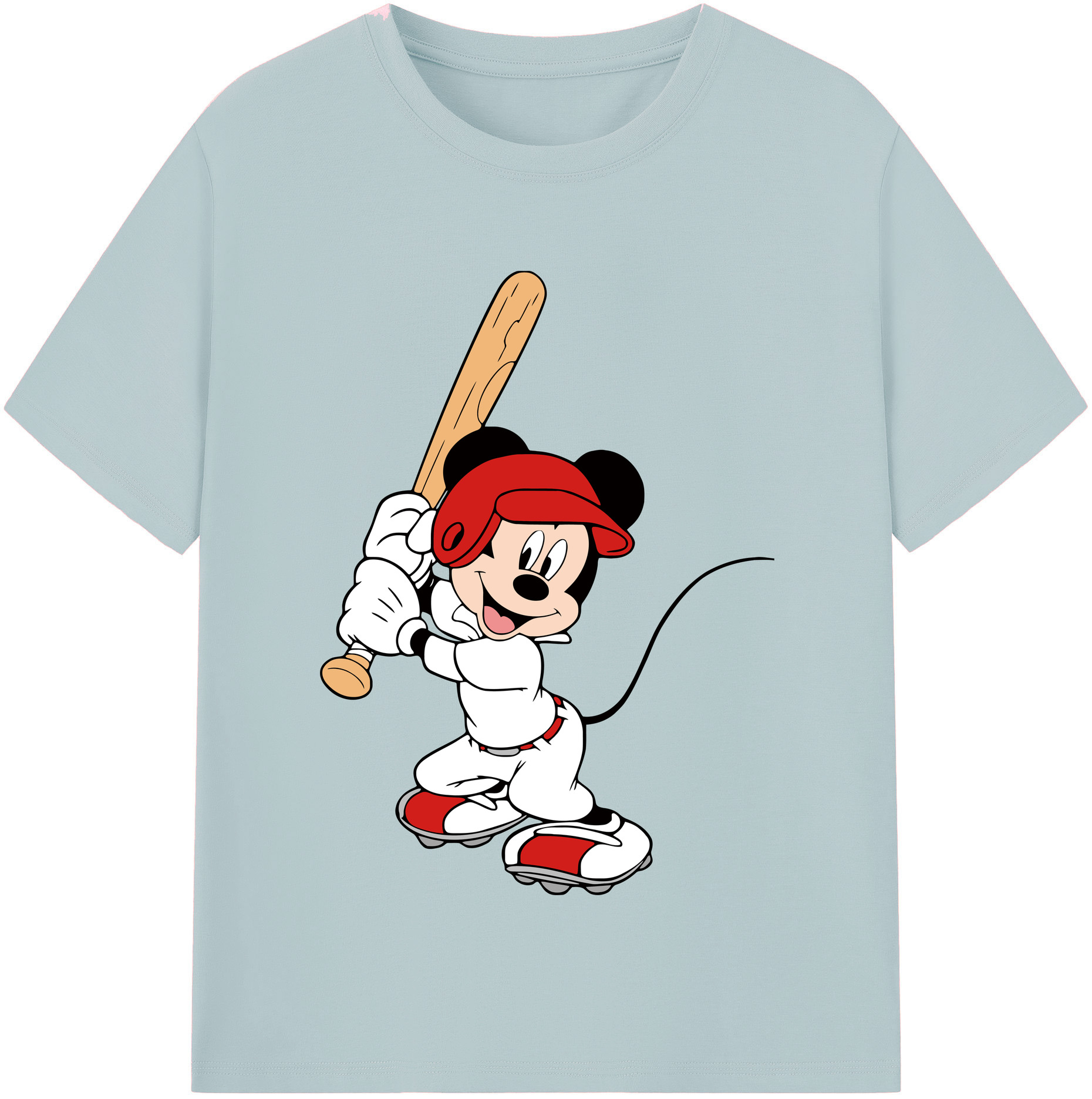 （画像用） ミッキーマウス Mickey Mouse 綿100％半袖Tシャツ（フロントプリント）